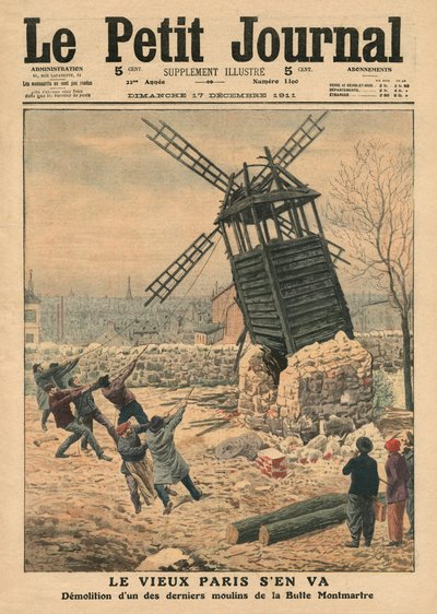 Pulling Down One of the Last Windmills on the Butte Montmartre, Illustration from 
